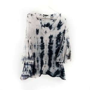 Tie Dye Boho Bell Sleeve dress or Tunic - Medium